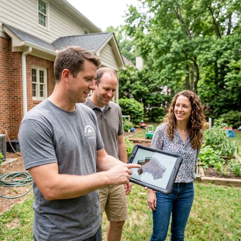 Deck design consultation with East Cobb homeowner